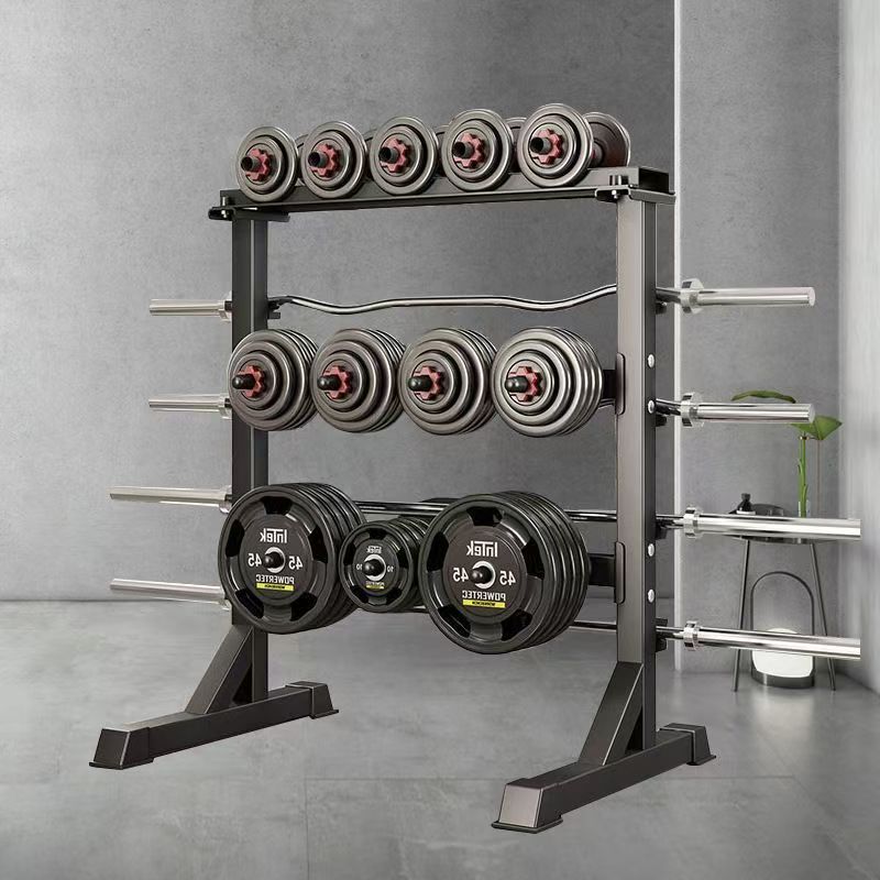Dumbbell Set - Stahl-Trainingsbank- und Rack-Set, Hantel- und Langhantel-Aufbewahrung,