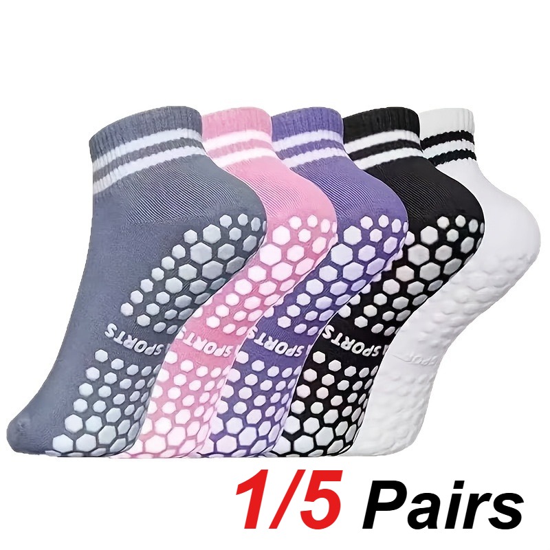 Yoga Mat - 1/5 Paar Damen-Silikon-Anti-Rutsch-Socken für Pilates, Yoga,