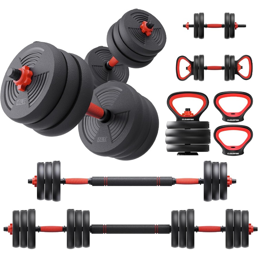 Dumbbell Set - Verstellbares Hantelset, 60LB Freihantelset mit Verbindungselement,