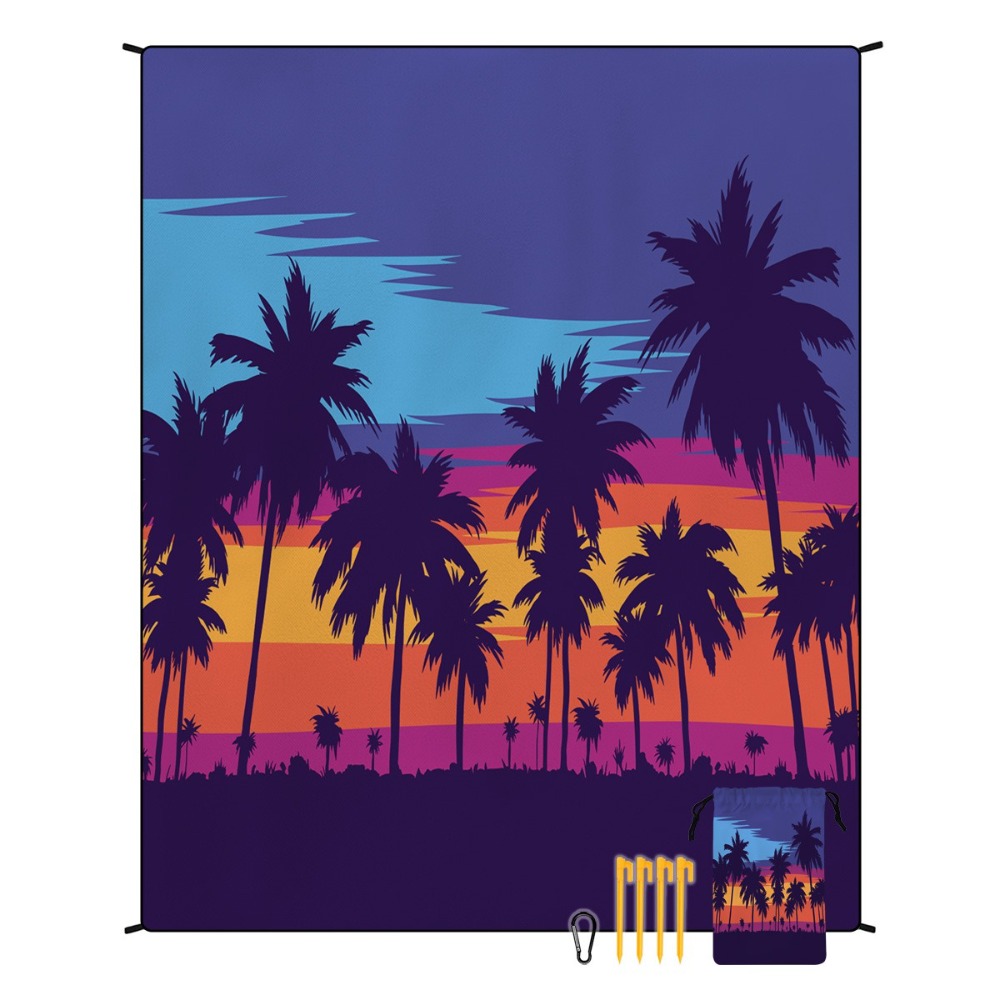 Yoga Mat - Strandtuch mit Palmenmotiv, 71 x 86,6