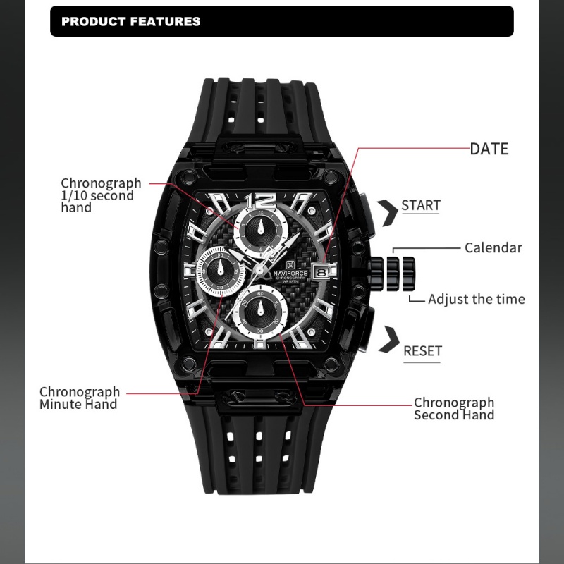 NAVIFORCE Herrenuhr 5ATM Wasse – Resistance Band Bewertung und Preis